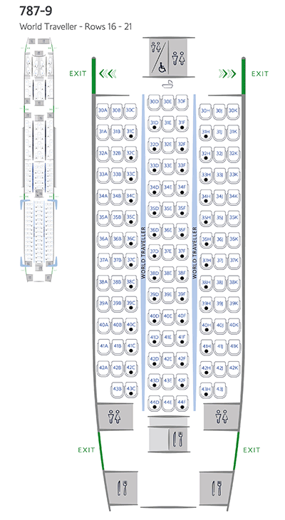 Boeing 787-9 World Traveller seat map