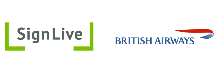 Signlive and British Airways logos.