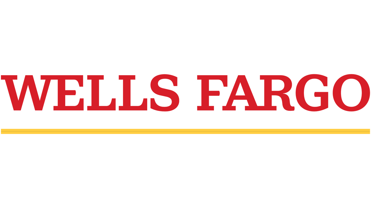 Wells Fargo logo with yellow ribbon.