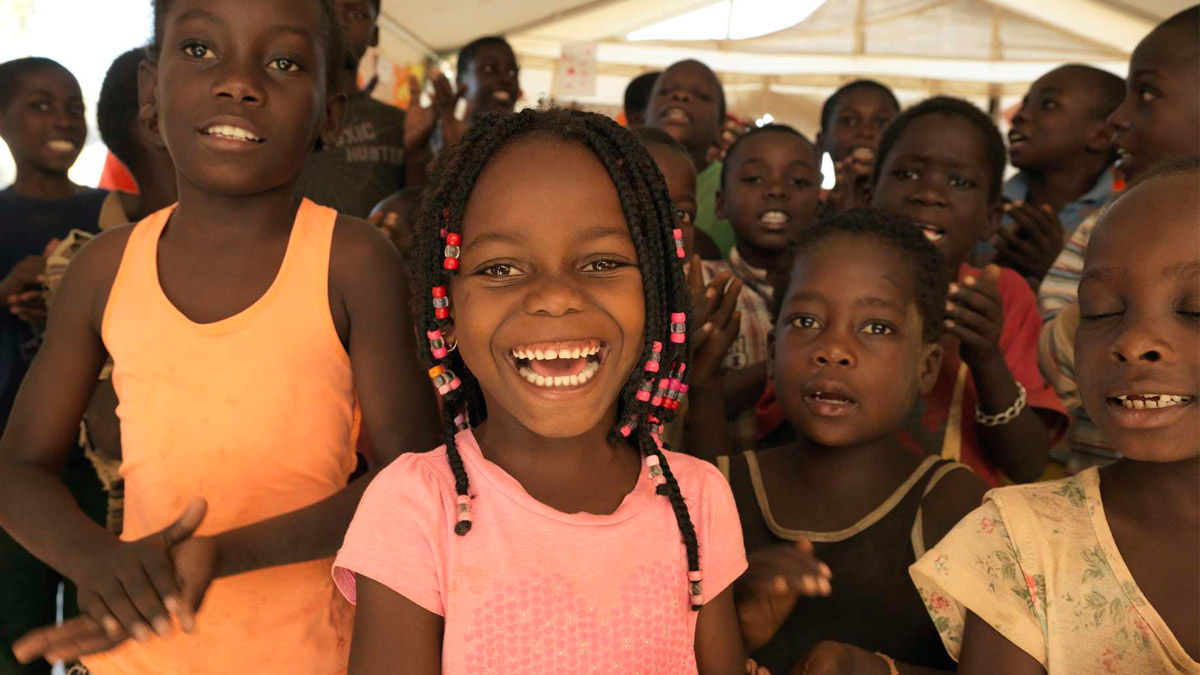 Children attend a child friendly space run by World Vision in Buzi, Mozambique.