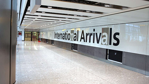 Arrival sign.