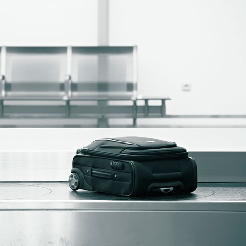 Bag on baggage belt.