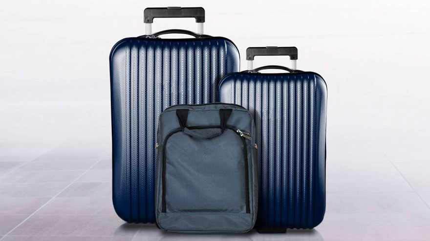 Two suitcases and carry case.