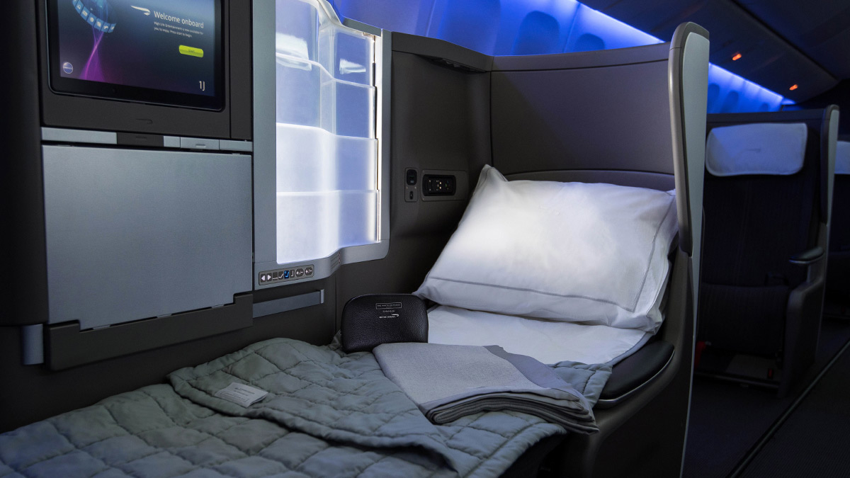 Business class bed on a 777-200 aircraft.