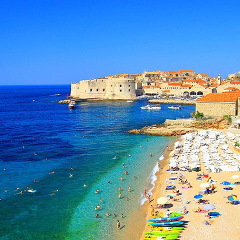 Dubrovnik with famous beach Banje.