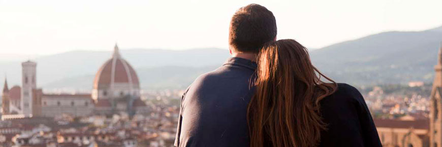 Couple overlooking Florence.