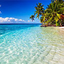 Tropische Lagune mit Palmen – Asien, Malediven, Nord Nilandhe Atoll, Filitheyo – Nachmittag.