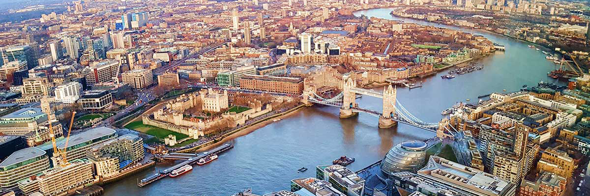 Vue aérienne de Londres.