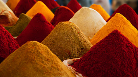 Moroccan colour powder spices.