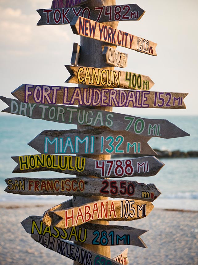 Signpost in Key West. © cristianl.