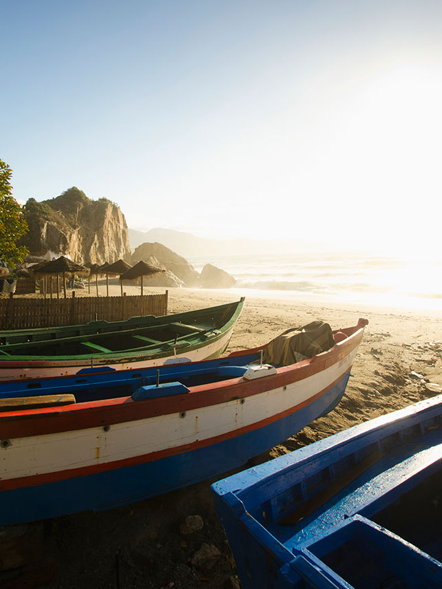 Fishing boats on Calahonda Beach; Nerja, Andalusia. ©Rick Senley.