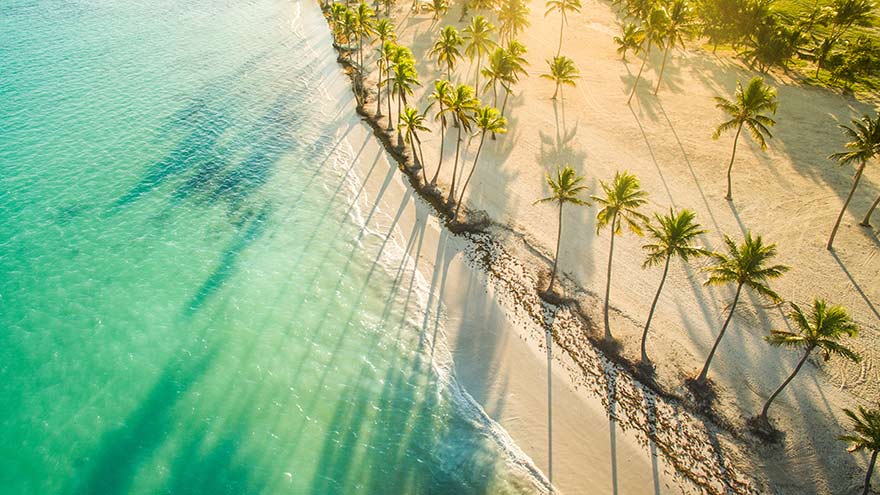 Aerial view of Juanillo beach, Dominican Republic. © fotostorm.
