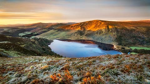 Wicklow Mountains on Lough Tay Lake.