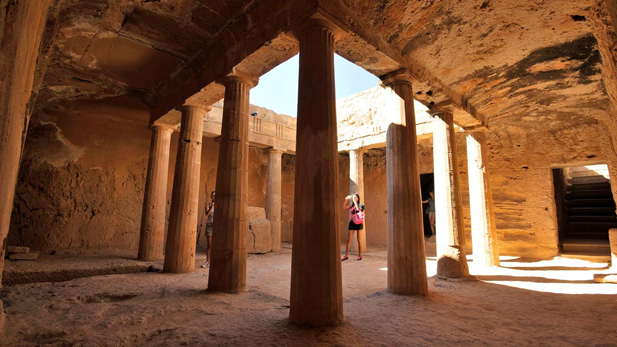 Tombs of the Kings columns. Photo credit: Hemis / Alamy Stock Photo.