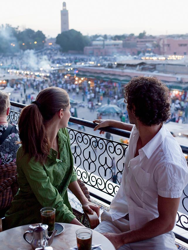 Overlooking the Jamaa al-Fna square in Marrakech. ©Buena Vista Images.
