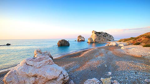Aphrodite's Rock, Paphos, Cyprus, Eastern Mediterranean Sea.