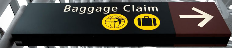 Baggage claim sign.